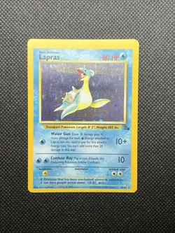 Pokemon TCG Lapras Fossil Holo Unlimited Rare Card 10/62 Lp - Image 1