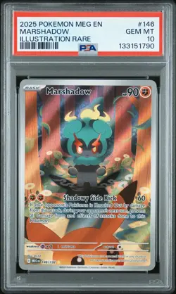 2025 POKEMON MEGA EVOLUTION 146 MARSHADOW ILLUSTRATION RARE PSA 10 - Image 1