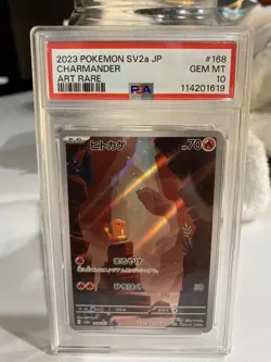 Pokemon 2023 Japanese SV2a JP Charmander 168/165 Art Rare PSA 10 - Image 1