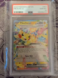 2024 POKEMON SSP EN-SURGING SPARKS #057 PIKACHU EX PSA 10 - Image 3