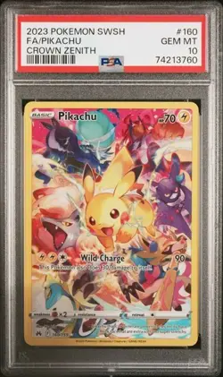 2023 POKEMON SWORD AND SHIELD CROWN ZENITH #160 FA/PIKACHU PSA 10 GEM MINT - Image 1