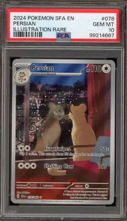 Pokemon Persian Shrouded Fable Illustration Rare #078 PSA 10 Gem Mint - Image 1