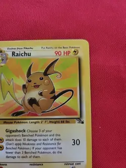 Pokemon: Raichu #29/62 Fossil Non Holo Rare 1999 WOTC Vintage - NM - I29 - Image 5