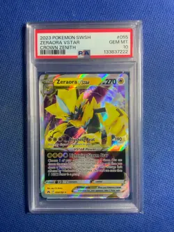 2023 Pokemon SWSH FA/Zeraora Vstar Crown Zenith PSA 10 - Image 1