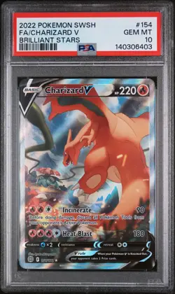 Pokemon Charizard V Brilliant Stars 154/172 Alt Full Art PSA 10 Gem Mint - Image 1