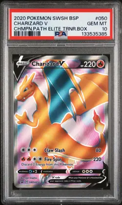 2020 POKEMON SWSH BLACK STAR PROMO #050 CHARIZARD V PSA 10 - Image 1