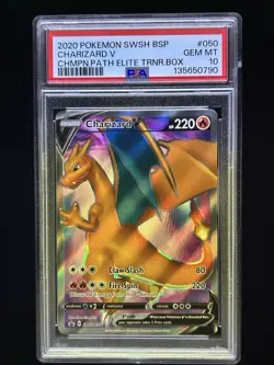 PSA 10 GEM MT POKEMON CHARIZARD V CHAMPION PATH SWSH PROMO #050 - Image 1