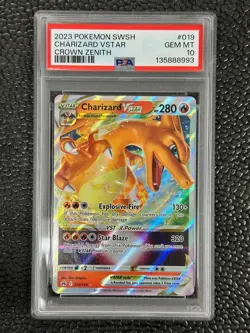 2023 POKEMON SWORD & SHIELD CROWN ZENITH #019 CHARIZARD VSTAR PSA 10 - Image 1