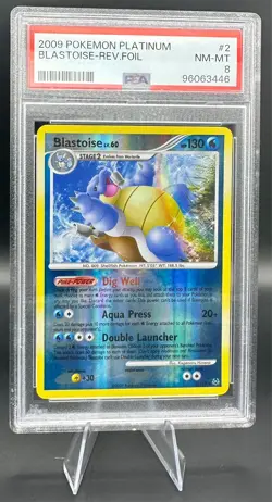 PSA 8 🔵 Blastoise 2/127 Reverse Holo - Pokemon Platinum 2009! 💦💎 - Image 1