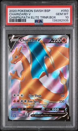 2020 POKEMON SWSH BLACK STAR PROMO #050 CHARIZARD V PSA 10 - Image 1