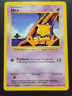 Abra 043/102 Base Set (Shadowless) Regular pokemon - Image 1