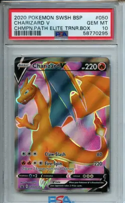2020 Pokemon Black Star Promo #050 Charizard V Chmpion Path PSA 10 - Image 1