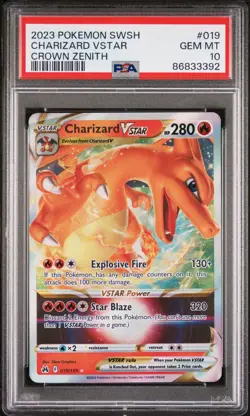 2023 Pokemon Sword And Shield Crown Zenith #019 Charizard Vstar PSA 10 - Image 1