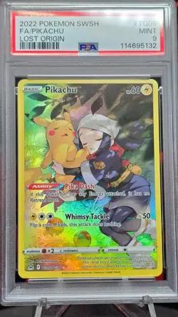 PSA 9 Pikachu #TG05 2022 POKEMON SWORD & SHIELD LOST ORIGIN FULL ART - Image 2
