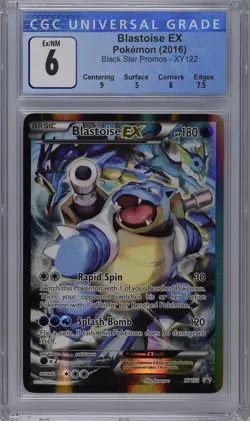 2016 POKEMON BLASTOISE EX XY122 XY BLACK STAR PROMO (PR) 2016 CGC 6 POP 31 - Image 1