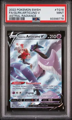 2022 POKEMON SWORD & SHIELD ASTRAL RADIANCE FULL ART/GALARIAN ARTICUNO V PSA 9 - Image 1