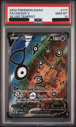PSA 10 Unown V Alt Art 177/195 Pokemon Silver Tempest - Image 1