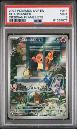 2023 Pokemon Obsidian Flames ETB Charmander #44 PSA9 Black Star Promo - Image 1