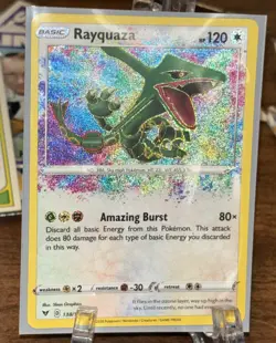 Pokemon Rayquaza 138/185 Vivid Voltage Amazing Rare Holo Amazing Burst Card - Image 1