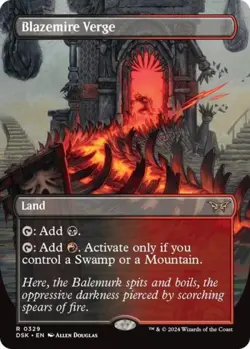 MTG English Blazemire Verge (Borderless) NM Foil Duskmourn: House of Horror - Image 1