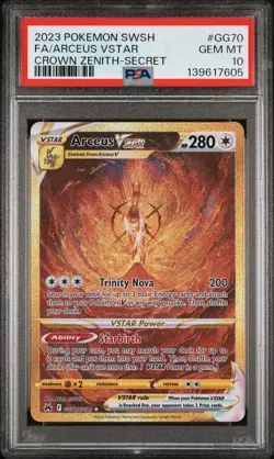 Pokemon TCG Arceus VSTAR Crown Zenith Gold Card GG70/GG70 PSA 10 - Image 1