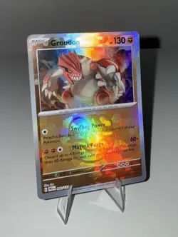 Pokemon Groudon TCG Prismatic Evolutions 049/131 Master Ball Rare Holo Card NM - Image 1