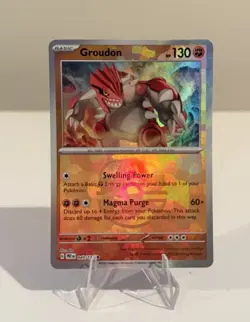 Pokemon Groudon TCG Prismatic Evolutions 049/131 Master Ball Rare Holo Card NM - Image 2