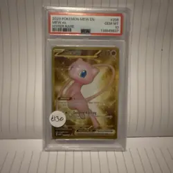 PSA 10 Mew Ex Scarlet & Violet Metal 205/165 GEM MINT Graded Pokemon Card P1 - Image 3