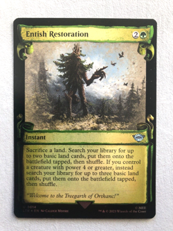 Mtg Carte Magic Lord Rings Entish Restoration Showcase Silver Scrolls FOIL NM - Image 1