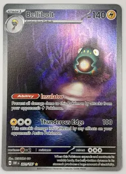 Pokemon TCG Bellibolt 201/197 Obsidian Flames Illustration Rare PACK FRESH MINT - Image 1