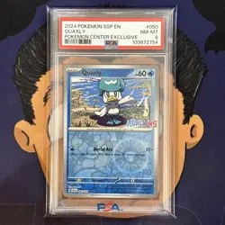 PSA 8 NEAR MINT 2024 Pokemon Surging Sparks QUAXLY #050 Pokemon Center Exclusive - Image 2