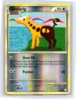2010 Pokemon TCG - Heartgold Soulsilver - Girafarig Reverse Holo 64/123 - LP - Image 1