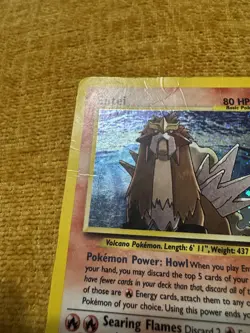 Pokemon TCG Entei Neo Revelation 2001 Unlimited Holo Rare HP/DMG Vintage - Image 2