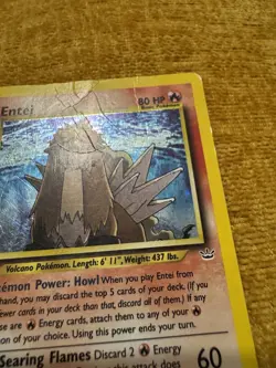 Pokemon TCG Entei Neo Revelation 2001 Unlimited Holo Rare HP/DMG Vintage - Image 3