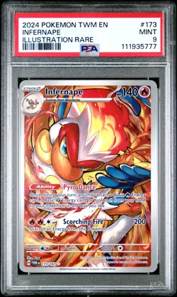 Infernape #173/167 PSA 9 Pokemon Scarlet & Violet Twilight Masquerade 2024 - Image 1