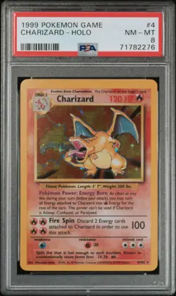 1999 POKEMON GAME #4 CHARIZARD-HOLO PSA 8 - Image 1