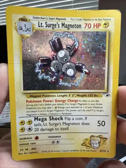 Pokemon TCG Lt. Surge's Magneton Gym Heroes 8/132 Holo Unlimited Rare - Image 1