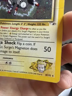 Pokemon TCG Lt. Surge's Magneton Gym Heroes 8/132 Holo Unlimited Rare - Image 3