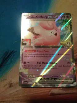 Pokemon TCG Lillie's Clefairy EX Holo Ultra Rare Series Five League Stamp - Image 1