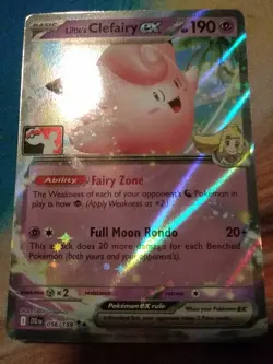 Pokemon TCG Lillie's Clefairy EX Holo Ultra Rare Series Five League Stamp - Image 2