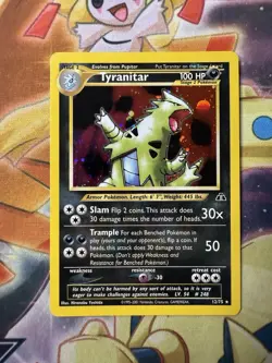Pokemon Tyranitar 12/75 Neo Discovery Holo Rare Vintage WOTC Near Mint NM - Image 1