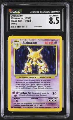 Alakazam 1999 Base Set 1/102 Holo Pokemon Card CGC 8.5 - Image 1