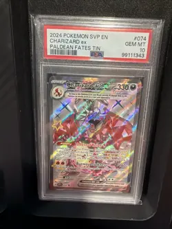 PSA 10 Charizard ex Promo SVP 074 Paldean Fates Tin GEM MINT Pokemon Card - Image 1
