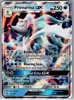 Primarina GX 42/149 SM Base Set - Pokemon Card - NM - Image 1