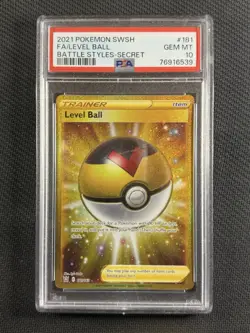 Pokemon Cards PSA 10 Gem Level Ball Battle Styles Secret Gold Swsh 2021 181/163 - Image 1