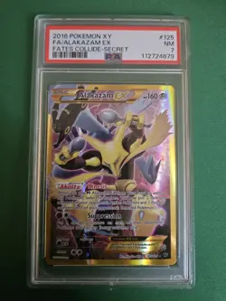 Pokemon TCG Alakazam EX Fates Collide 125/124 Full Art Secret Rare Card PSA 7 - Image 1