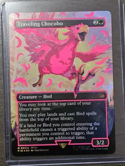 Traveling Chocobo (Borderless) (Neon Ink Pink) Final Fantasy Foil 0551b - Image 1