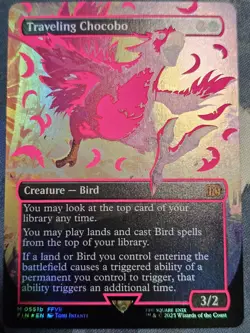 Traveling Chocobo (Borderless) (Neon Ink Pink) Final Fantasy Foil 0551b - Image 2