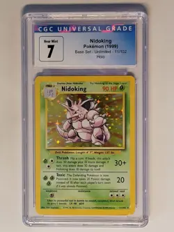 Pokemon TCG Nidoking Base Set 11/102 Holo Unlimited Holo Rare CGC 7 - Image 1