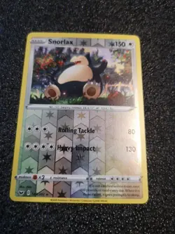 🚀Pokemon Sword And Shield Base Snorlax Reverse Holo 140/202 Rare - Image 1